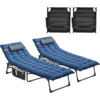 Taburete de Playa Plegable con Almohada 190x68x31cm 4 Posiciones Ajustables Carga de 300lbs - details 8