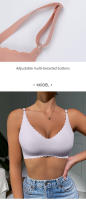 Sujetador Sin Costuras De Poliamida Para Mujer 9 Colores Cómodo Sin Aros Con Costado Ondulado Borde Láser Invisible Para Yoga - details 3