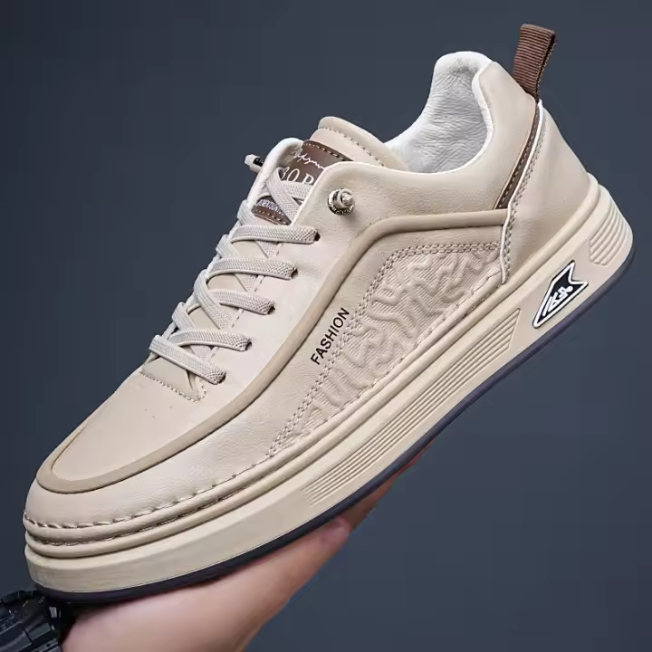 Zapatos Casuales para Hombres Primavera 2025 Calzado de Tablero Transpirable de Un Pedal Blanco - 1