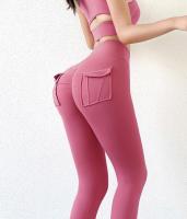 Mallas deportivas elásticas de cintura alta para mujer, pantalones ajustados de Color sólido para entrenamiento, venta al por mayor, para correr, gimnasio, Fitness, Yoga - details 1