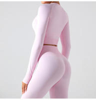 Nueva camiseta deportiva sin costuras de manga larga para mujer, Top de Yoga de secado rápido, ropa ajustada para correr y Fitness - details 14