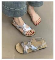 Sandalias planas de suela blanda antideslizantes y resistentes al desgaste de tendencia de color sólido a la moda para mujer - details 11