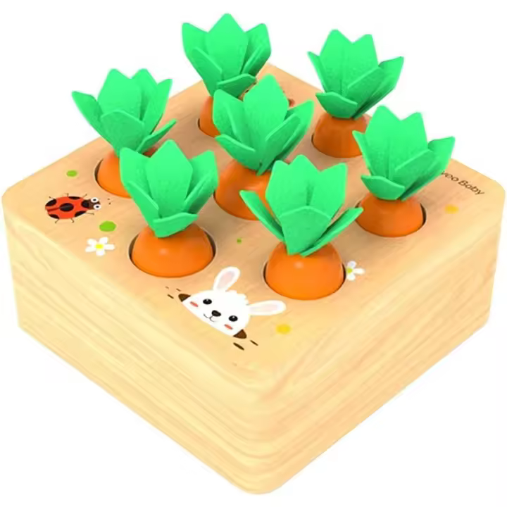 Juguetes Bebes 1 Año, Rompecabezas Juegos de Madera Zanahorias Clasificación, Juguetes Montessori Educativo Temprano para Niños y Bebés de 1 2 3 años, Regalo de cumpleaños, Navidad - 1