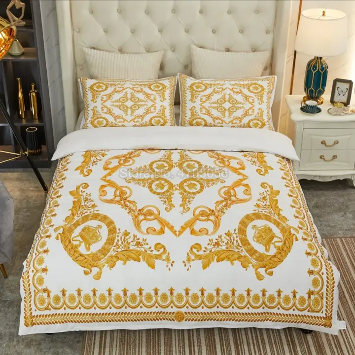 Juego de Ropa de Cama Nórdica de Lujo 3D Funda de Edredón Suave de Jacquard Estilo Europeo - 1