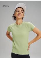 Camiseta deportiva de manga corta de secado rápido de diez colores, sudadera para mujer, ropa de Fitness transpirable, Top de manga corta para Yoga de Color sólido - details 6
