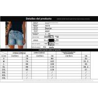 Pantalones cortos de mezclilla para mujer con rasgos rectos y rizados de moda 2025. - details 0