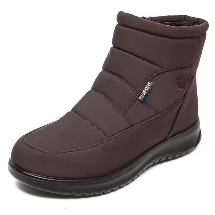 Botas de nieve de mujer de tubo corto, tacón plano Bo de algodón, informal, talla grande - 1