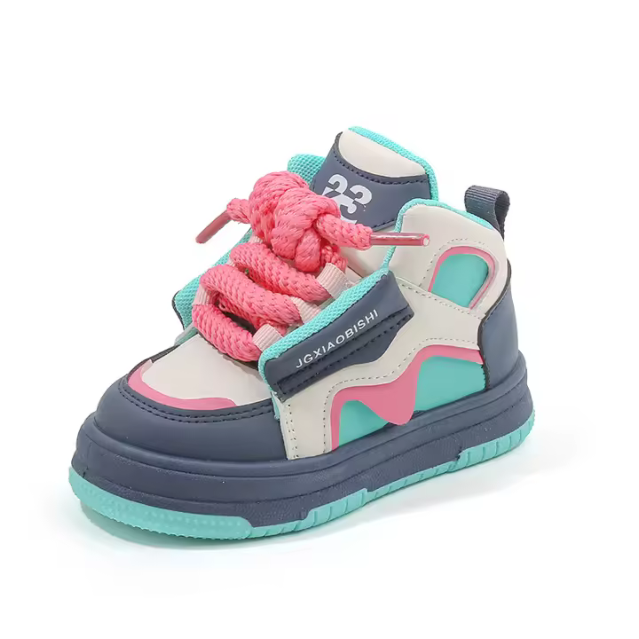 Calzado deportivo para niños Zapatos casuales de tablero para niños Zapatos de pan para niñas de caña alta - 1