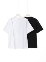 240G crash color bordado línea diseño sentido cuello redondo camiseta simple hombre y mujer manga corta - details 0