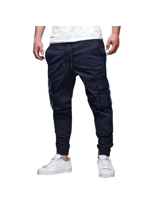 Pantalones de trabajo ligeros con cordón multibolsillos para hombre Pantalones de verano para hombre - 1