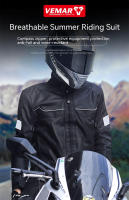 Chaqueta de Moto Transpirable VEMAR Anti-caída, Resistente al Desgaste, Tejido Reflectante con Almohadillas Protectoras CE Cierre de Cremallera Estilo Redondo Tallas S-4XL - details 0