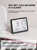 Reloj despertador ultrafino LCD pantalla grande higrómetro de temperatura Digital reloj despertador Simple diseño magnético relojes de decoración de escritorio - details 2