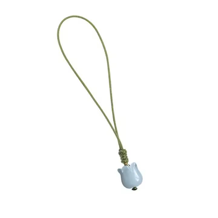 Cordón con dijes para teléfono de flores, cordón de estilo corto con flor de simulación, cordón para teléfono, estilo chino Universal - 1