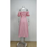 Vestido acampanado ajustado con lazo y mangas abullonadas estilo francés largo para mujer 2025 - details 5