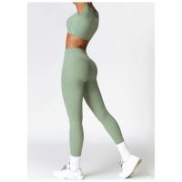 Conjunto de yoga de dos piezas para mujer Leggings de cintura alta de manga corta - details 9