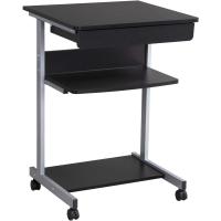 Mesa de Ordenador Mesa Escritorio PC con Cajón con 4 Ruedas para Hogar o Oficina 56x51x79cm Negro - details 0