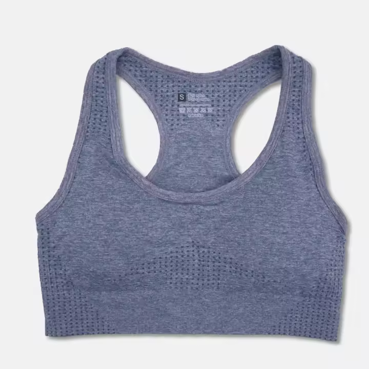 Sujetador deportivo de yoga de color sólido sin costuras para mujer, correr, fiesta al aire libre - 1