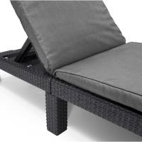 Sillón de Jardín al Aire Libre Estructura Reforzada con Cojín 4 Posiciones de Apoyo Diseño Gris - details 8