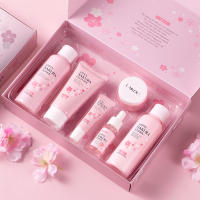Conjunto de Cuidado de la Piel de Sakura LAIKOU Limpiador Facial, Crema de Ojos, Crema Facial, Sérum, Lótion, Toner para Hidratación y Iluminación - details 19