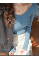 suéter de punto de manga larga para mujer, Jersey informal OL, otoño e invierno, 2025 - details 2