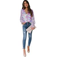 Blusa de gasa con botones Primavera Verano y elegantes blusas florales para mujer, nueva camisa juvenil de manga larga para mujer - details 8