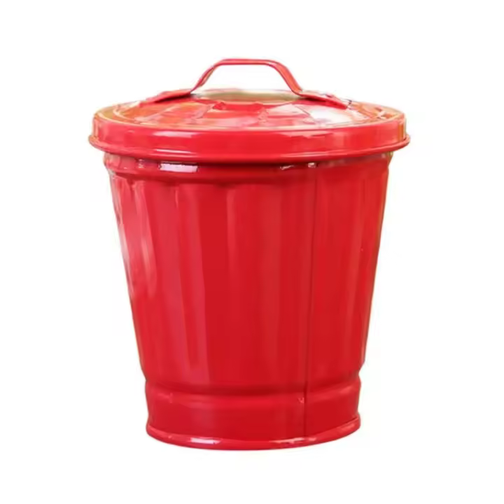 Mini cubo de basura de escritorio, pequeño cubo de basura portátil de hierro galvanizado, duradero, hogar - 1