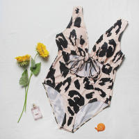 2025 nuevo vientre con fugas de una pieza de talla grande para mujer, traje de baño de mujer gorda, bikini, traje de baño de punto de leopardo - details 3
