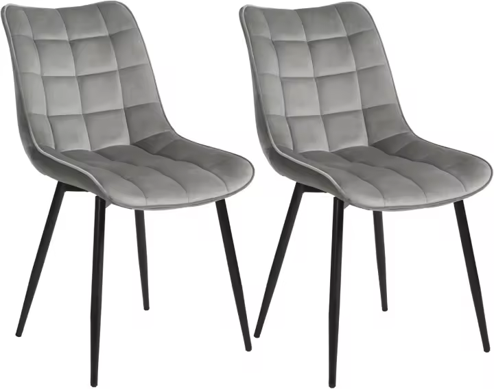 Sillas de Comedor Ergónomicas Diseño de Terciopelo Estructura Metálica - 1