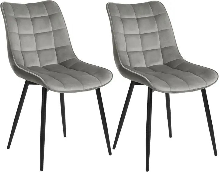 Sillas de Comedor Ergónomicas Diseño de Terciopelo Estructura Metálica - 1
