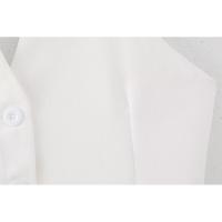 BUNO-moda para mujer, diseño de flores con un solo pecho, chaleco blanco con cuello Halter, chaqueta de oficina para mujer, chaleco corto sin mangas - details 5