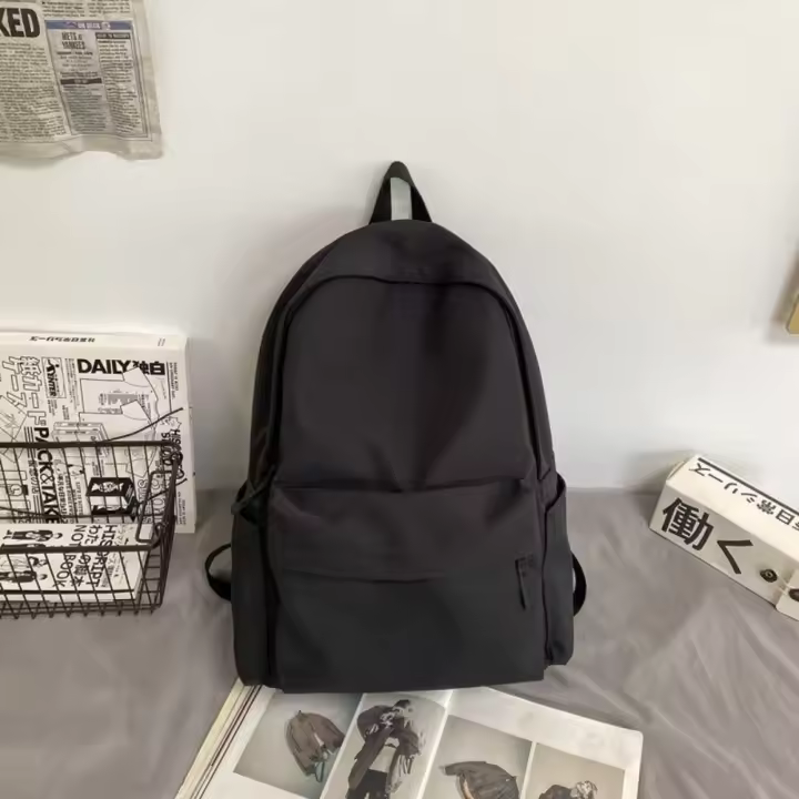 Mochila versátil de nailon impermeable Unisex, bolsa de ordenador lavable de gran capacidad, color negro, gris, blanco y rojo, para estudiante escolar - 1