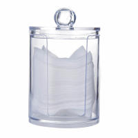 Tarro de maquillaje de algodón, organizador de cosméticos de viaje, contenedor de almacenamiento de joyería acrílico transparente redondo - details 9