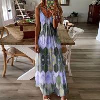Vestido largo informal de verano para mujer, traje sin mangas con estampado a la moda - details 2