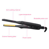 Mini plancha de pelo plana con lápiz 3/10, plancha alisadora de barba de calentamiento rápido, plancha plana pequeña para alisador de pelo corto - details 1
