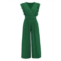 Monos de Cintura Alta para Mujer 2024 Estilo Sexy y Delgado con Cuello en V con Falda Ancha y Pantalones Material de Poliéster Para Primavera/Verano - details 14