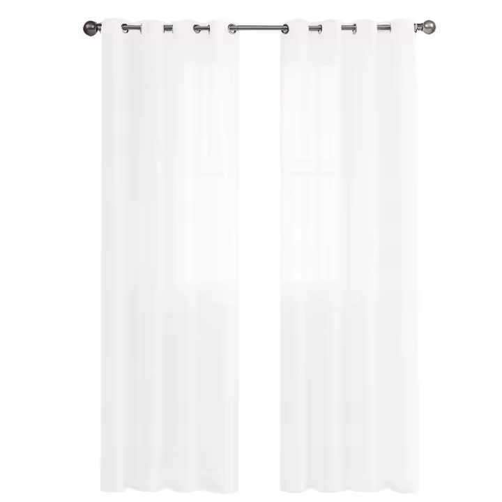 Cortinas de tul con efecto lino 100% poliéster - 1