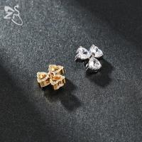 ZS 1 pieza de acero inoxidable, ancla dérmica para hombres y mujeres, lazo con flor, piercing dérmico con cristal CZ, microperforación dérmica que se oculta en la piel. - details 8