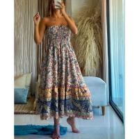 Vestido largo holgado con estampado y cintura elástica para mujer, verano 2025 - details 13