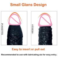 Consolador Leten de 13,4 pulgadas de largo, consoladores realistas de 34 cm, glande pequeño, gelatina negra con ventosa, Juguetes sexuales anales para mujeres, hombres y Gay - details 3