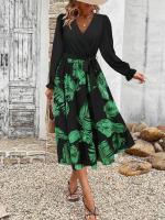 Vestido de manga larga con cuello en V para mujer, ropa elegante de estilo vintage, para primavera y otoño, 2025 - details 3