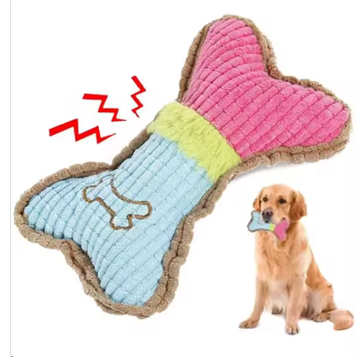 Juguete de Peluche para Perros Hueso Indestructible Silencioso Ideal para Cachorros - 1