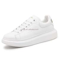 Guangzhou de alta calidad hizo cuero genuino de lujo, zapatos de mujer de abeja, plataforma blanca, barato - details 4