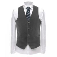 Chaleco de terciopelo para hombre con cuello en V, chalecos de traje formales, chalecos de traje de un solo pecho de moda para hombre, chaqueta sin mangas con bolsillos - details 7