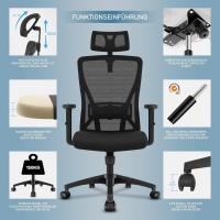 Ergonómica, Silla de Escritorio con Reposacabezas Ajustable, Reposabrazos, Soporte Lumbar, Altura Regulable y Oscilación de 90 ° -120 ° , Silla Giratoria Capacidad de Peso 150kg - details 3
