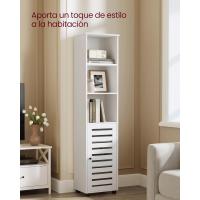Armario de Baño de Alto Estilo Independiente con 3 Compartimentos Abiertos y 2 Estantes Ajustables - details 4