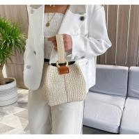 Bolso de cubo de paja para mujer, bandolera de playa Simple, de gran capacidad, a la moda - details 5