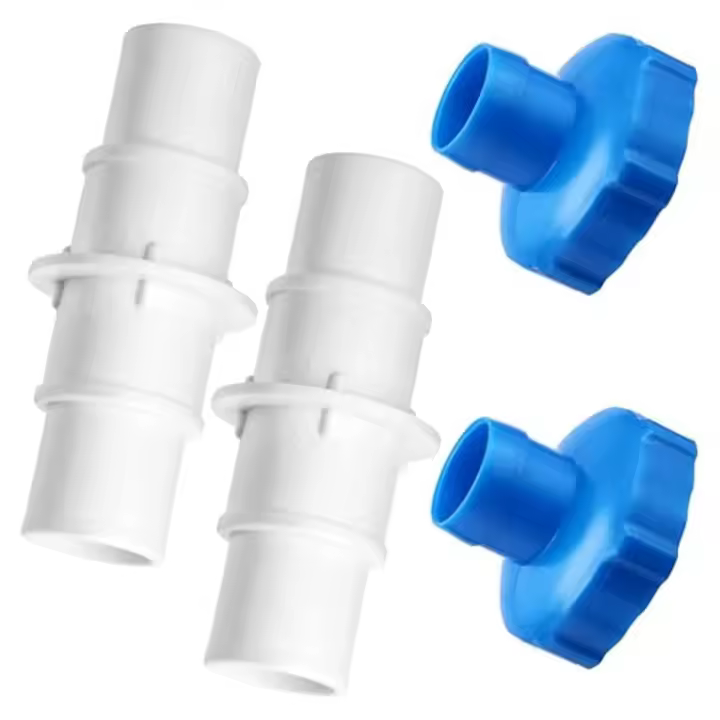 Kit de adaptador de manguera para piscina de 4 Uds., acoplamiento de conector de manguera de 1-1/4 pulgadas o 1-1/2 pulgadas y adaptador B de manguera 11238 para aspiradora de piscina - 1