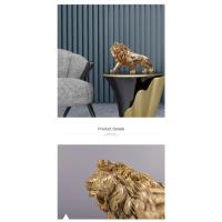 Adorno de resina del rey león dorado, estatua de Animal de escritorio para el hogar y la Oficina, accesorios de decoración para sala de estar - details 2