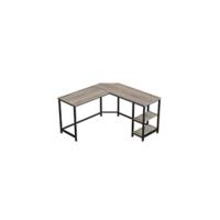 Mesa de Ordenador, con 2 Estante a la Izquierda o a la Derecha, para Oficina, Dormitorio, Estructura de Acero, Industrial, Greige y Negro LWD47MB - details 15