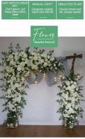 Fila de flores artificiales grandes, arreglo de hojas de sauce, arco de boda, telón de fondo, decoración de pared, esquina colgante, triángulo Floral, 200CM - details 6